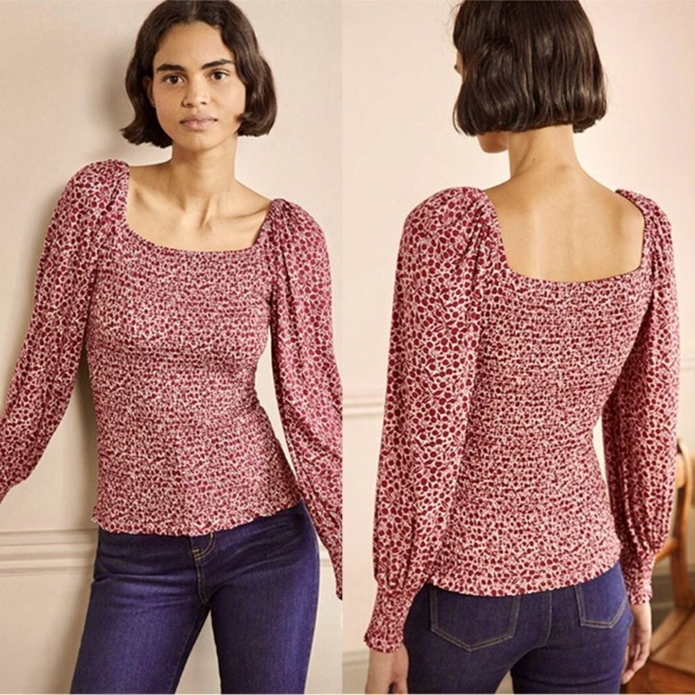 Boden Signature Floral Leaf Blouse SZ 6